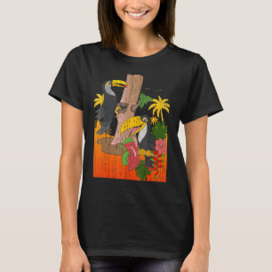 Palmbomen Tropische Vogel Dier Exotische Bloemen S T-shirt