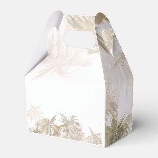 Palmbomen Tropische Waterverf Script bruiloft Bedankdoosjes (Achterkant)