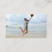 Palmbomen tropische zonsondergang met uw Logo & fo Visitekaartje (Achterkant)