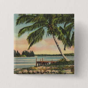 palmbomen vierkante button 5,1 cm