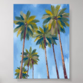 Palmbomen Waterverf Art Tropical Poster (Voorkant)