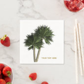 Palmbomen Wit & Goud Elegante Trouwservetten Servetten (Insitu)