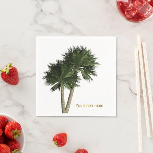 Palmbomen Wit & Goud Elegante Trouwservetten Servetten (Insitu)