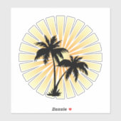 Palmbomen zonneschijnaal sticker (Vel)