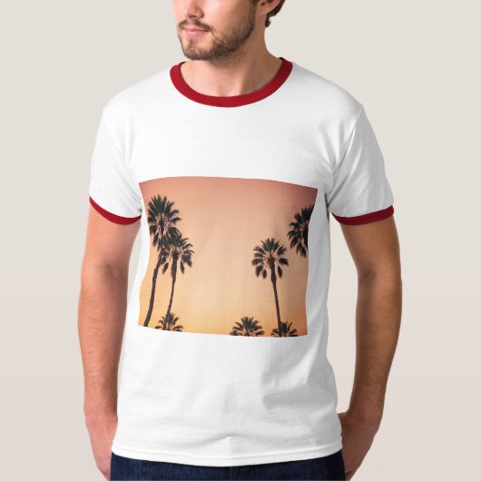  palmbomen zonsondergang t-shirt (Voorkant)