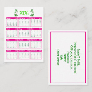 Palmboom 2026 Agenda DIY Kleuren Roze Groen Visitekaartje