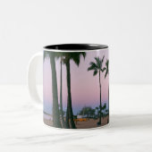 Palmboom 2 tweekleurige koffiemok (Voorkant links)