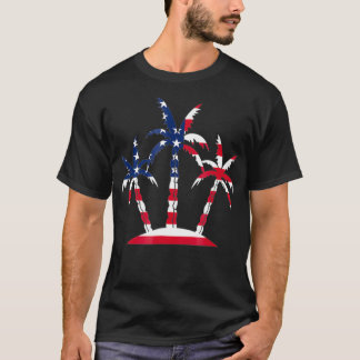 Palmboom Amerikaanse vlag voor mannen T-shirt