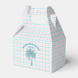Palmboom Azure Roze Geruit Vrijgezellenfeest Bedankdoosjes