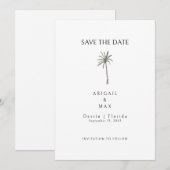 Palmboom Bewaar de Datum Save The Date (Voorkant / Achterkant)