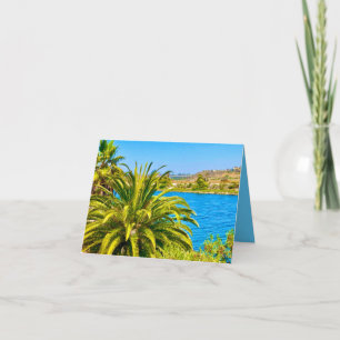 Palmboom bij waterkaart kaart
