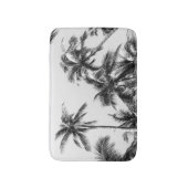 Palmboom blad zwart wit badmat (Voorkant Verticaal)