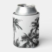 Palmboom blad zwart wit blikjeskoeler (Blikje Voorkant)