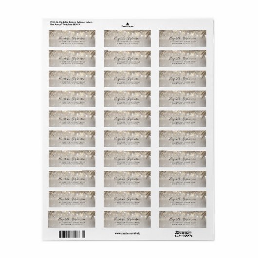 Palmboom bladeren en String Lights Beach Party Etiket (Full Sheet)
