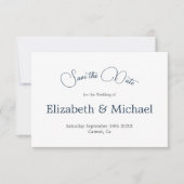 Palmboom Blauw Wit Huwelijk Save the Date (Voorkant)