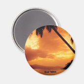 Palmboom boven water magneet (Voorkant / Achterkant)