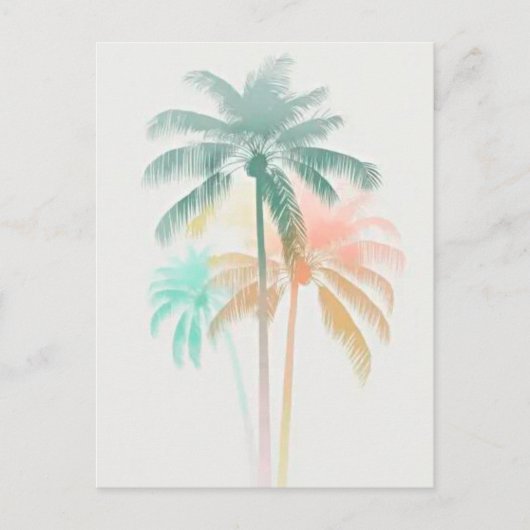 palmboom briefkaart (Voorkant)