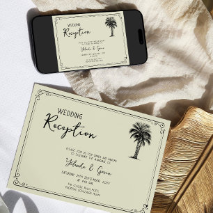 palmboom bruiloft alleen receptie kaart