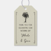  palmboom bruiloft bruidsfeest cadeaulabel (Voorkant)