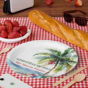Palmboom & Cadeaus I Christmas in juli Papieren Bordje