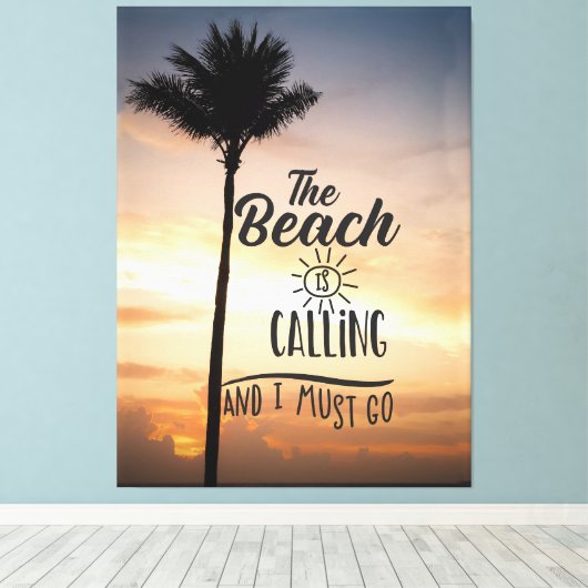 Palmboom Canvas Afdruk (Insitu (Houten vloer))