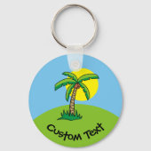 Palmboom Cartoon Sleutelhanger (Voorkant)