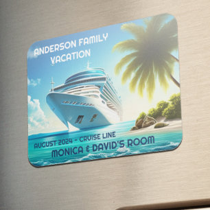 Palmboom Cruiseschip Oceaan Gezinsvakantie Magneet