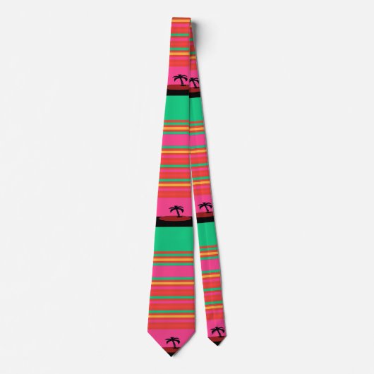 Palmboom Eiland Stropdas (Voorkant)
