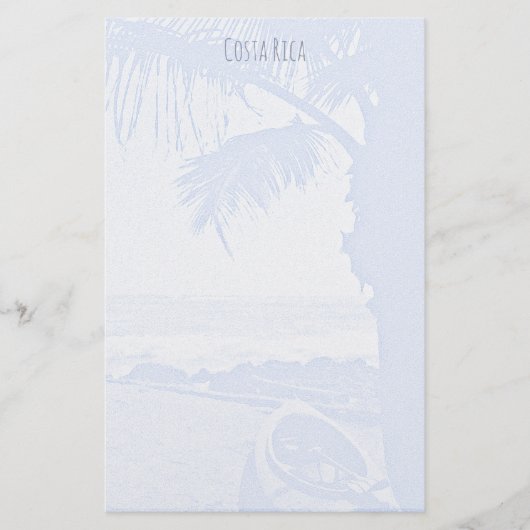 Palmboom en Bleke oceaanblauwscène Briefpapier (Voorkant)