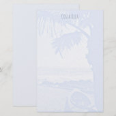 Palmboom en Bleke oceaanblauwscène Briefpapier (Voorkant / Achterkant)