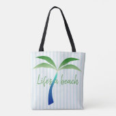 Palmboom en Canvas tas met band (Achterkant)