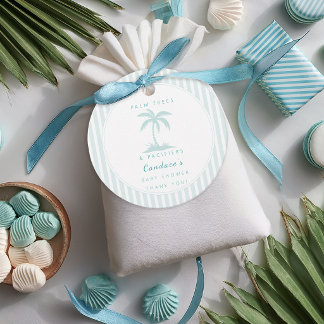 Palmboom en Fopspeen Kust Baby Shower Favor Bedankjes Labels
