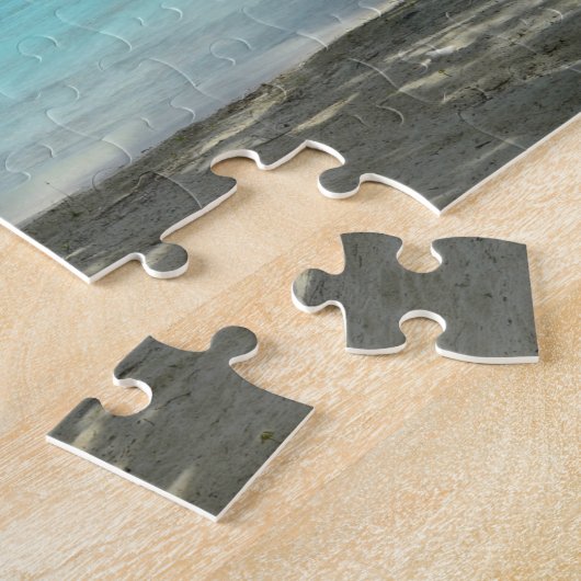 Palmboom en monumentenpuzzel voor overwaterresort legpuzzel (Zijkant)