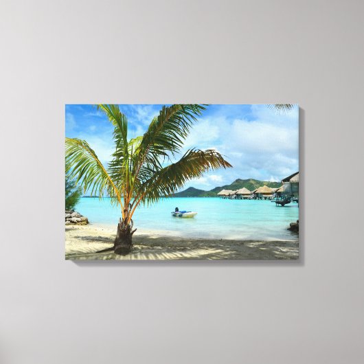 Palmboom en overwater resort canvas (Voorkant)
