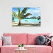 Palmboom en overwater resort canvas afdruk (Insitu (Woonkamer))