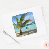 Palmboom en overwater resort sticker (Envelop)