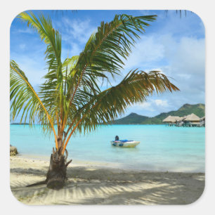 Palmboom en overwater resort sticker