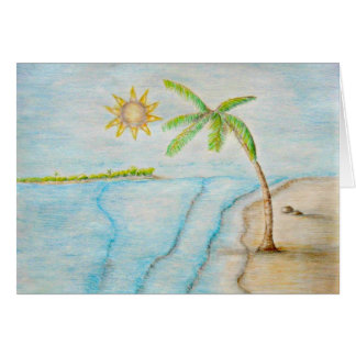 palmboom en strand