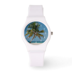 Palmboom en strand 2 horloge
