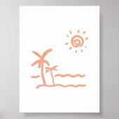 Palmboom en strand boho print (Voorkant)