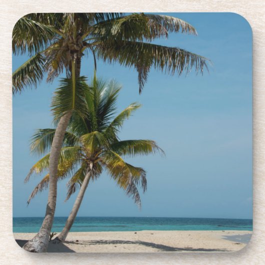 Palmboom en strand drankjes onderzetter (Voorkant)