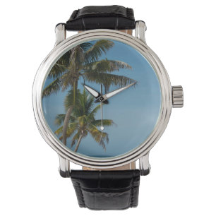 Palmboom en strand horloge