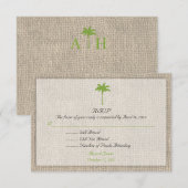 Palmboom en strandstrand RSVP2 RSVP Kaartje (Voorkant / Achterkant)