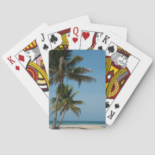 Palmboom en wit zandstrand speelkaarten