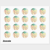 Palmboom familie reünie ronde sticker (Vel)