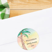 Palmboom familie reünie ronde sticker