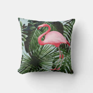 Palmboom Flamingo Tropical Cushion Blue Kussen