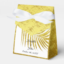 Palmboom Foliage Gold Foil Leaves Weddenschap Whit