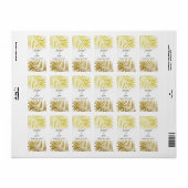 Palmboom Foliage Gold Foil Leaves Weddenschap Whit Etiket (Full Sheet)