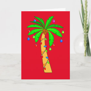Palmboom gedecorbeerd voor Kerstmis Feestdagen Kaart